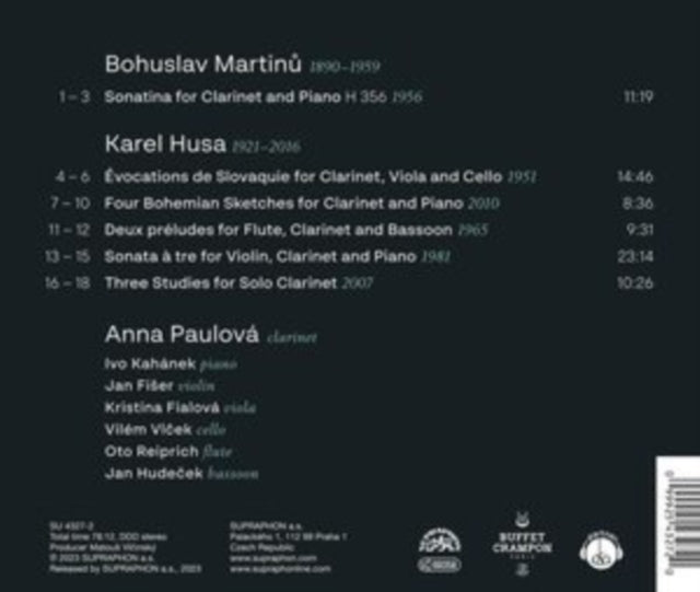 Karel Husa/Bohuslav Martinu: Music for Clarinet