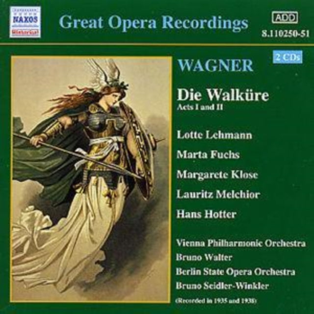 Die Walkure Acts I and Ii (Walter, Vienna Po)
