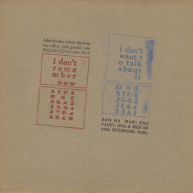 I Don't Remember Now/I Don't Want to Talk About It