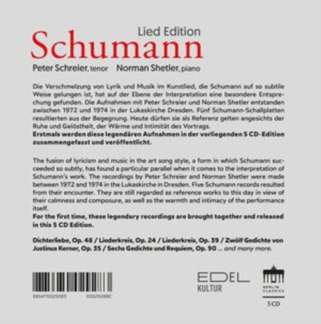 Peter Schreier/Norman Shetler: Schumann Lied Edition