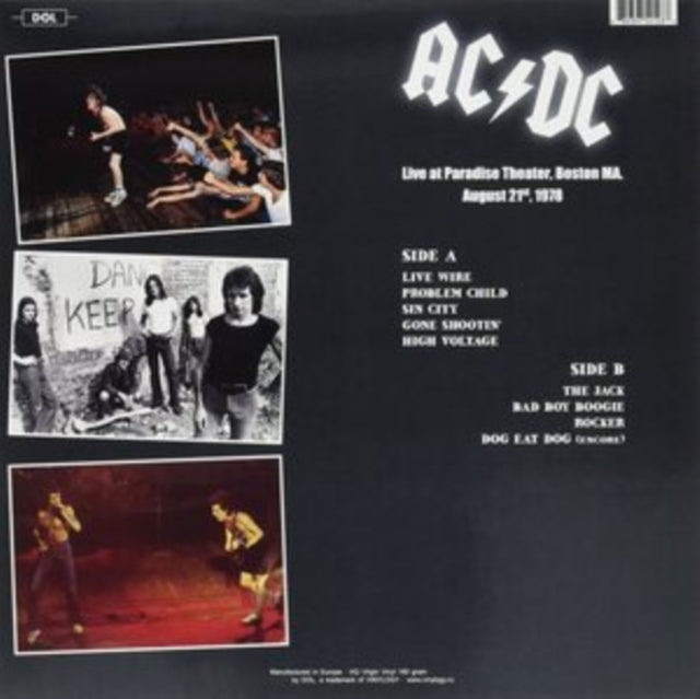 Live at Paradise Theater, Boston MA. August 21st, 1978