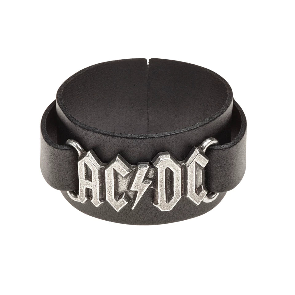 AC/DC Logo Leather Wriststrap Bracelet