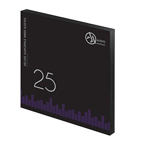 25 BLACK LP - 12 Inch Inner Sleeves Audiophile DeLuxe Poly-Lined double center hole