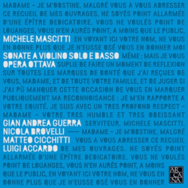 Michele Mascitti: Sonate a Violino Solo E Basso Opera Ottava