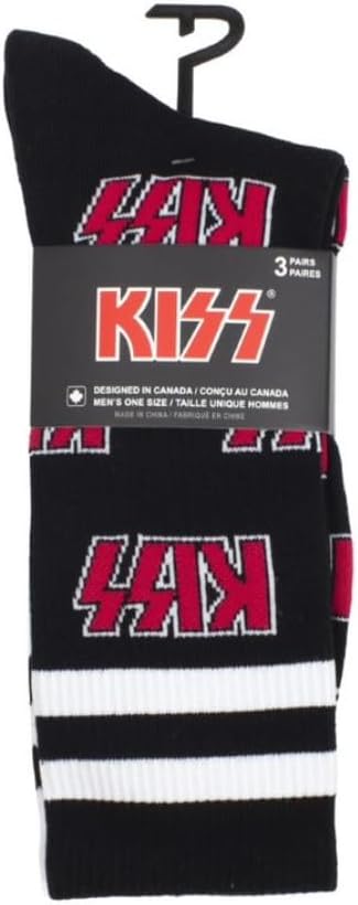 Kiss Assorted Crew Socks 3 Pack (One Size)