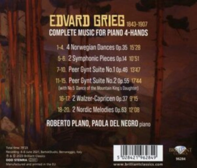 Grieg: Complete Music for Piano 4-hands/Peer Gynt Suites