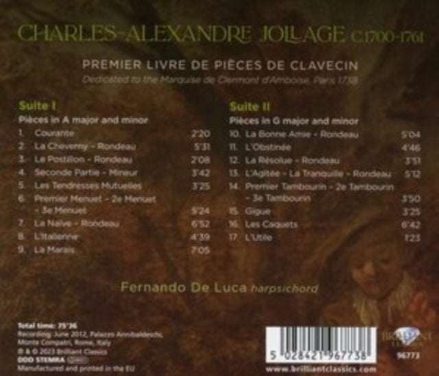 Charles Alexandre Jollage: Premier Livre De Pièces De Clavecin