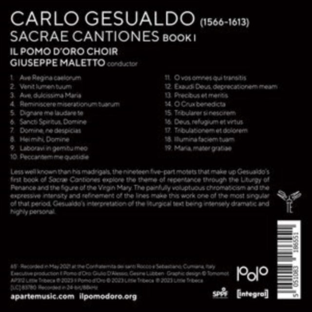 Gesualdo: Sacræ Cantiones (Liber Primus)
