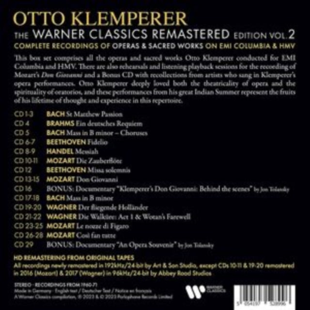 Otto Klemperer: The Warner Classics Remastered Edition
