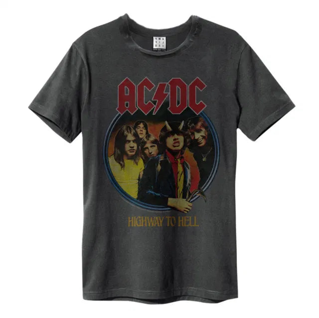 AC/DC Highway To Hell Amplified Vintage Charcoal Small T Shirt