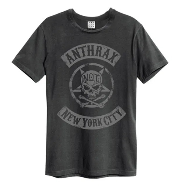 Anthrax New York City Amplified Large Vintage Charcoal T Shirt