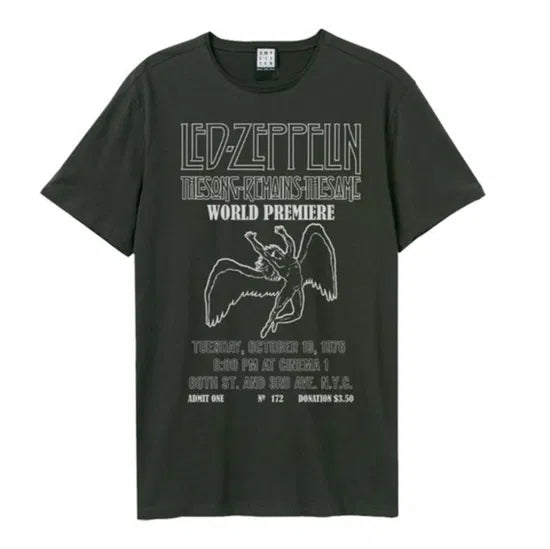 Led Zeppelin - The Song Remains The Same Amplified Vintage Charcoal X Large T-Shirt