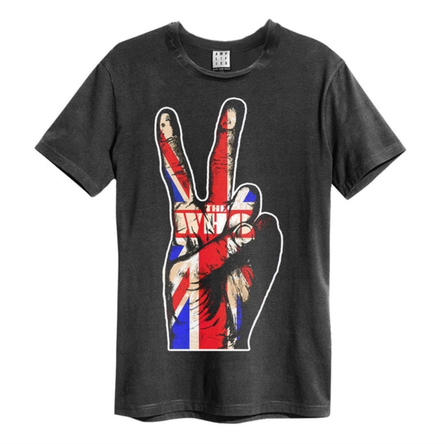 The Who Union Jack Hand Amplified Vintage Charcoal X Large T Shirt