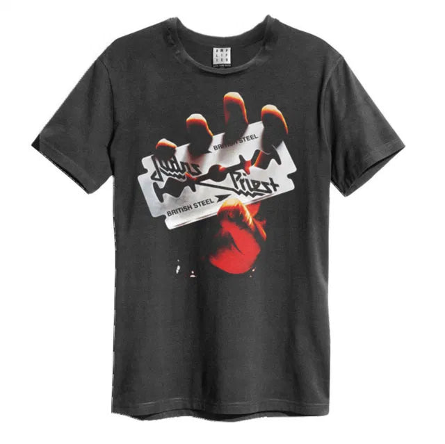 Judas Priest - British Steel Amplified Vintage Charcoal Large T Shirt