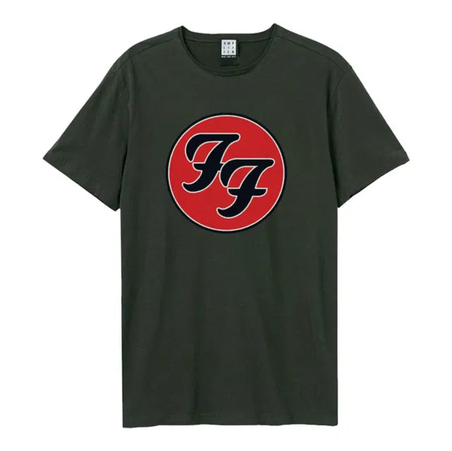 Foo Fighters - Double F Logo Amplified Vintage Charcoal Small T Shirt