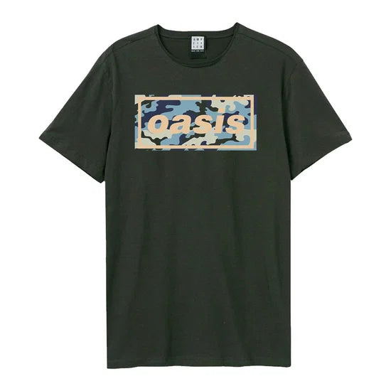 Oasis Camo Logo Amplified Vintage Charcoal Medium T Shirt