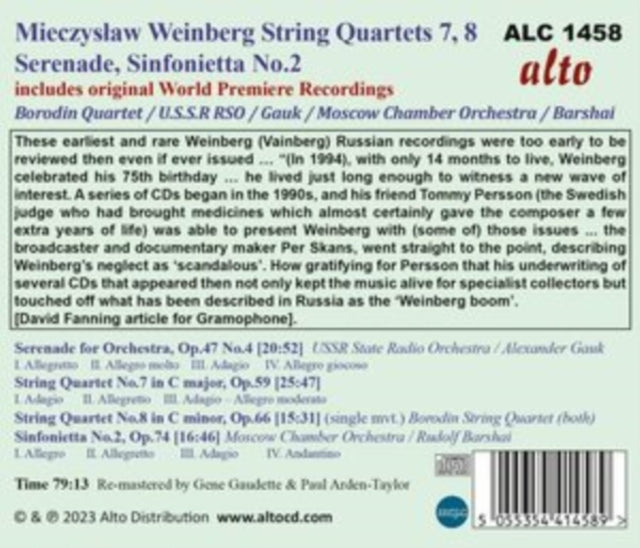 Mieczyslaw Weinberg: String Quartets 7, 8/...