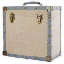 Lp Record Storage Carry Case Cream Fabric
