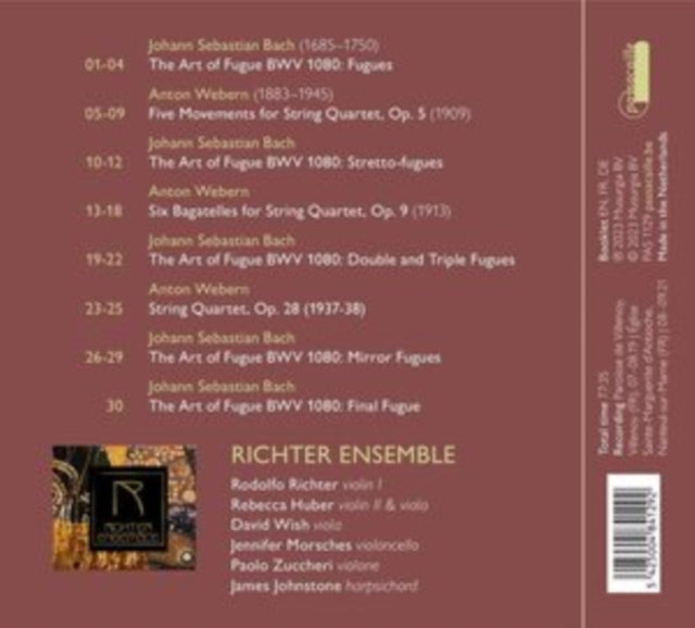 Webern: Complete Published String Quartets/Bach: The Art of Fugue