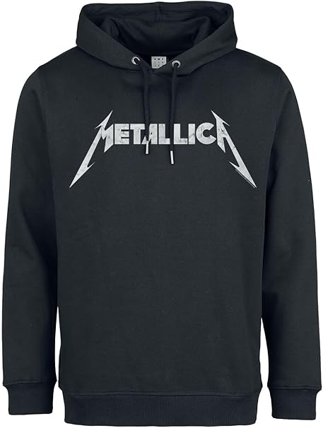 Metallica White Logo Amplified Black XX-Large Hoodie Sweatshirt