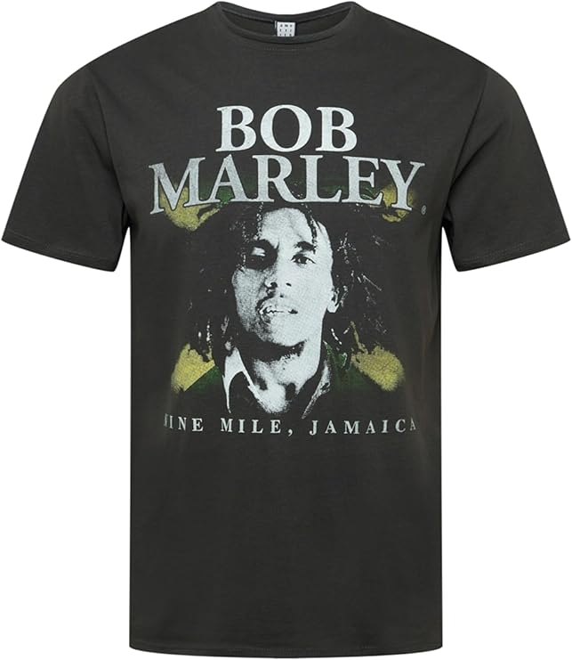 Bob Marley - Nine Miles Amplified Vintage Charcoal Large T-Shirt