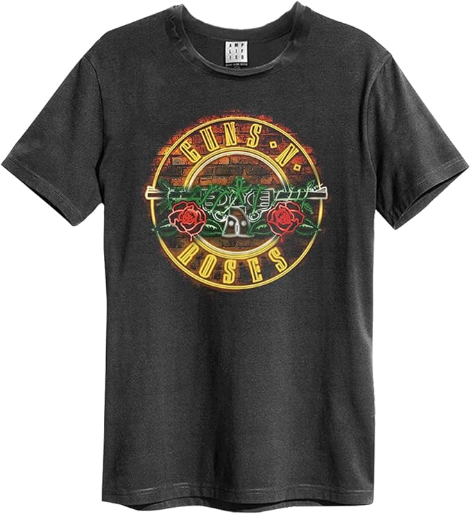 Guns N Roses - Neon Sign Amplified Vintage Charcoal Small T-Shirt