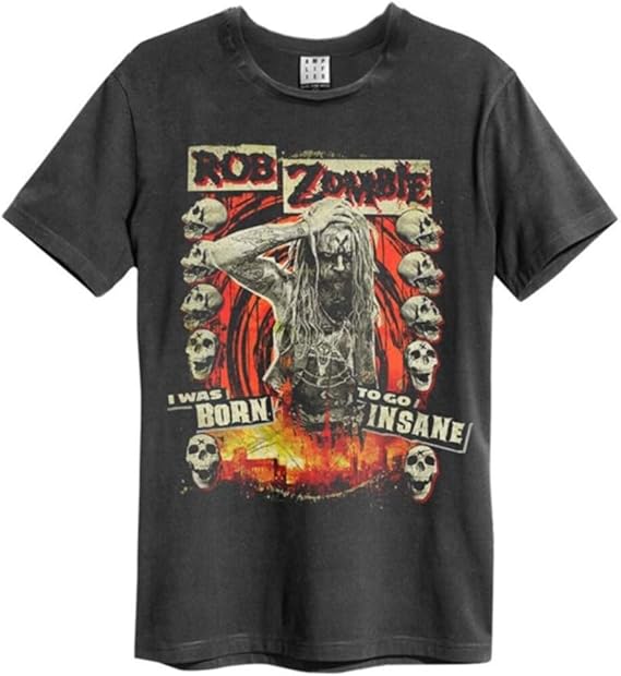 Rob Zombie - Born Insane Amplified Large Vintage Charcoal T Shirt