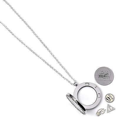 Harry Potter Floating Charm Locket Necklace With 3 Charms