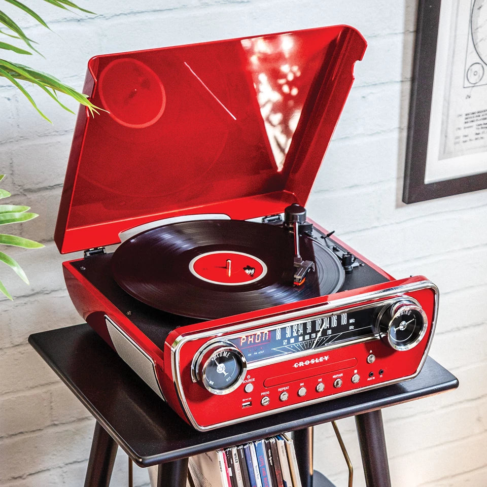Powel 7-in-1 Record Player (Red)