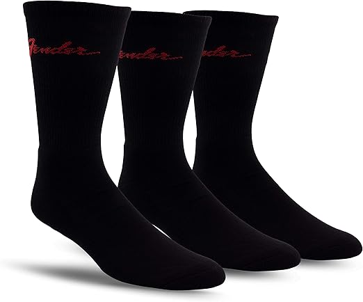 Fender Classic Logo Crew Socks 3 Pack (One Size)