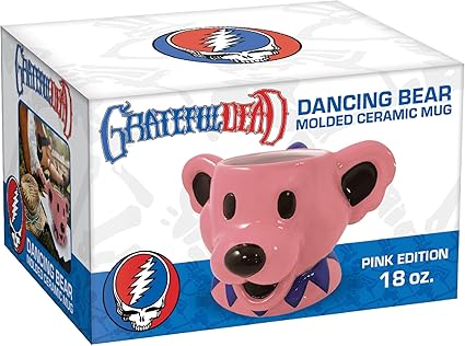 Grateful Dead Dancing Bear Molded Head Ceramic Mug 500Ml (Pink)