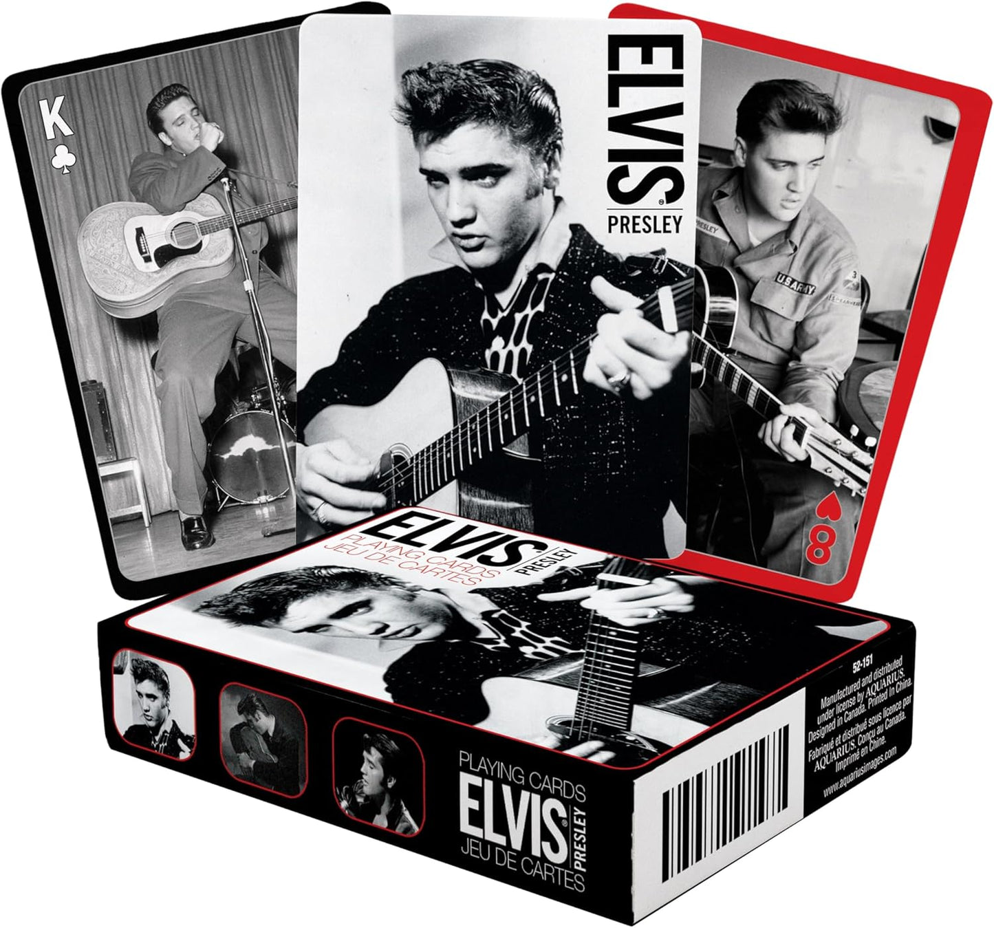 Elvis - Black And White Playing Cards
