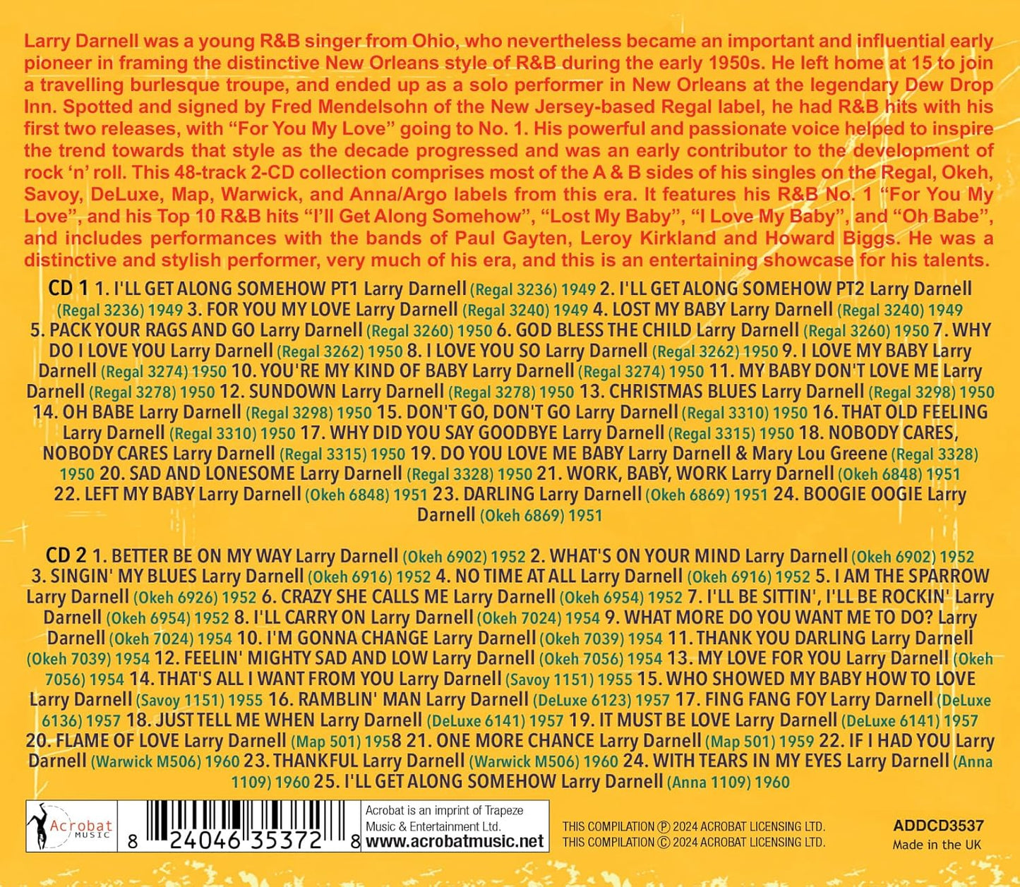 For You My Love - The Singles Collection 1949-60