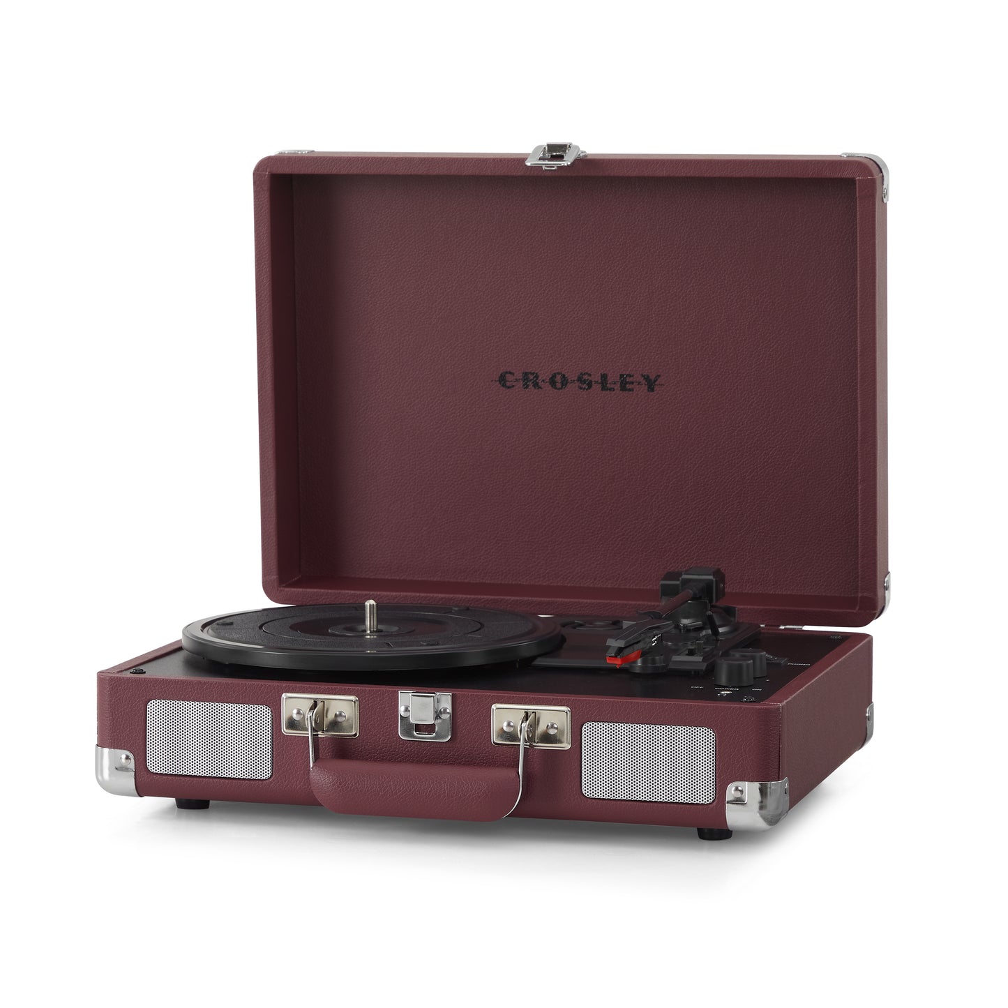 Cruiser Plus Deluxe Portable Turntable (Burgundy)- Now With Bluetooth Out