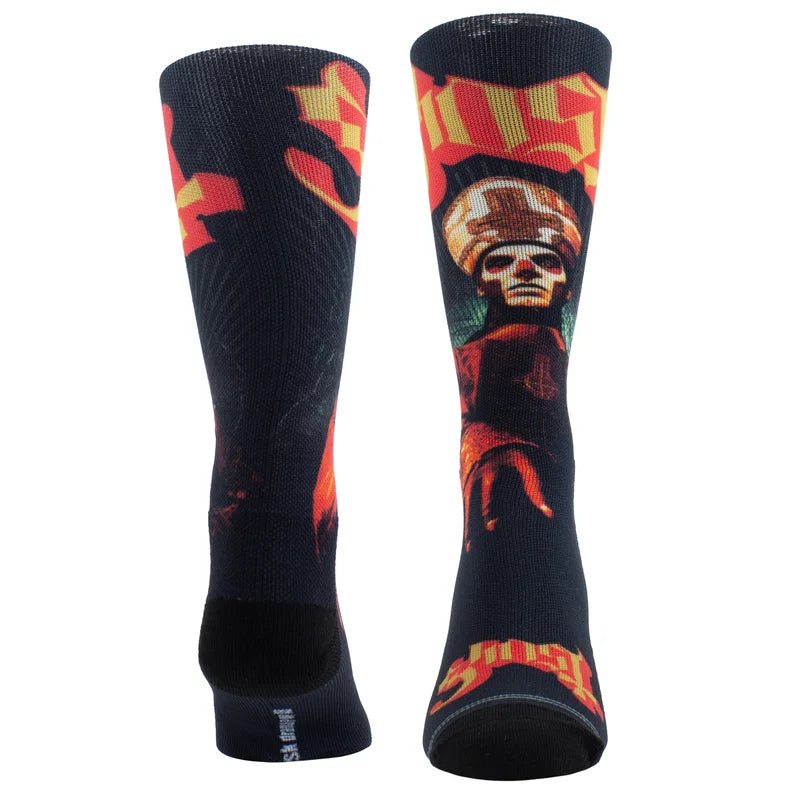 Ghost Papa Emeritus Red/Gold Crew Socks (One Size)