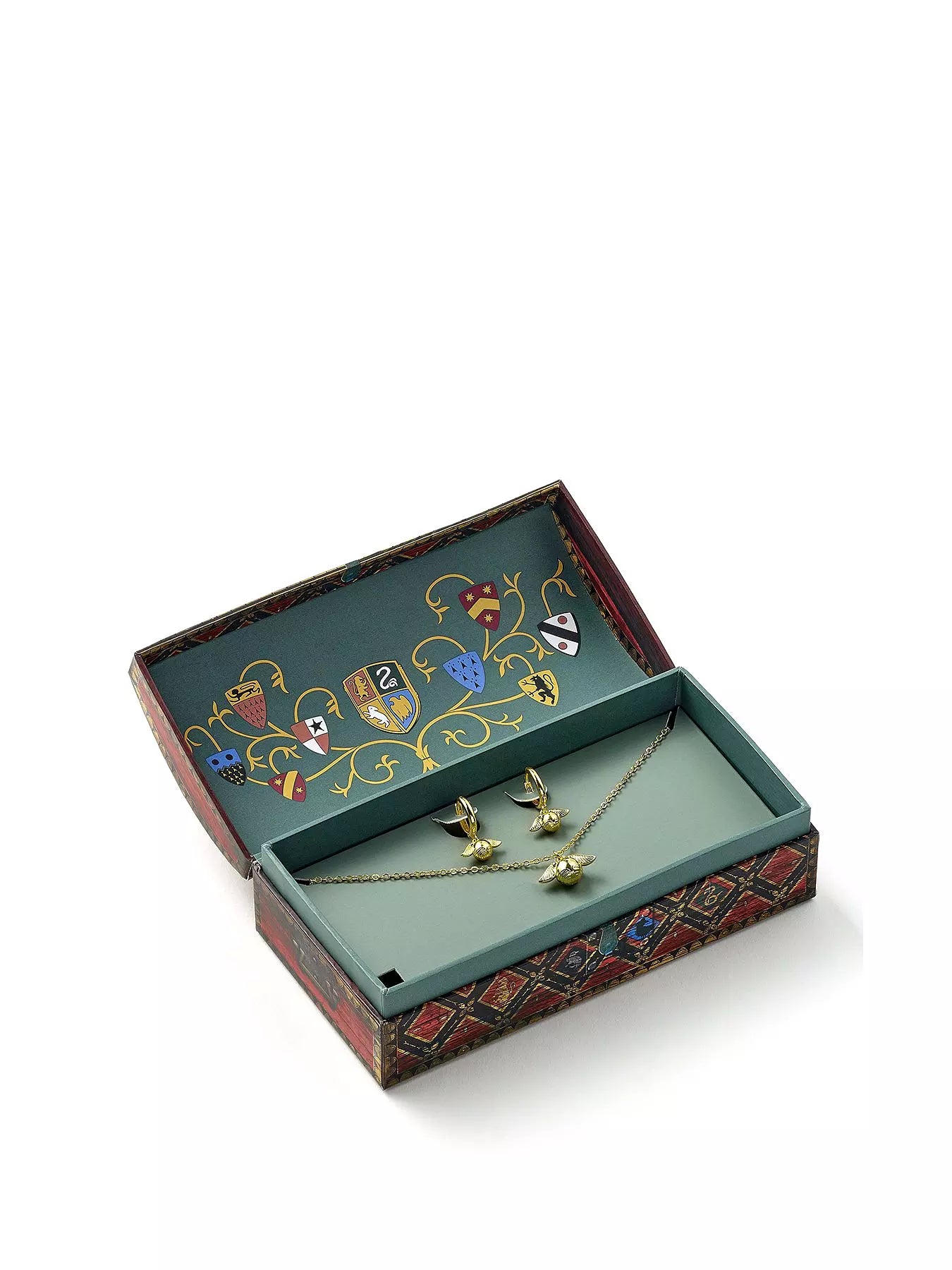 Harry Potter Quidditch Gift Box With Cute Golden Snitch Necklace & Earrings