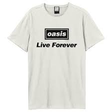 Oasis Live Forever Title Amplified Vintage White X Large T Shirt