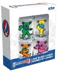 Gratetful Dead Mini Glass Set (4 Pack / 1.5Oz)