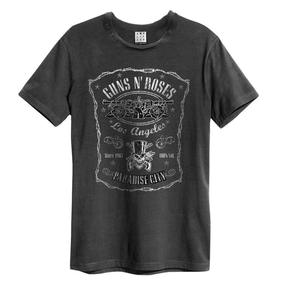 Guns N Roses L.A Paradise City Amplified Vintage Charcoal Small T Shirt