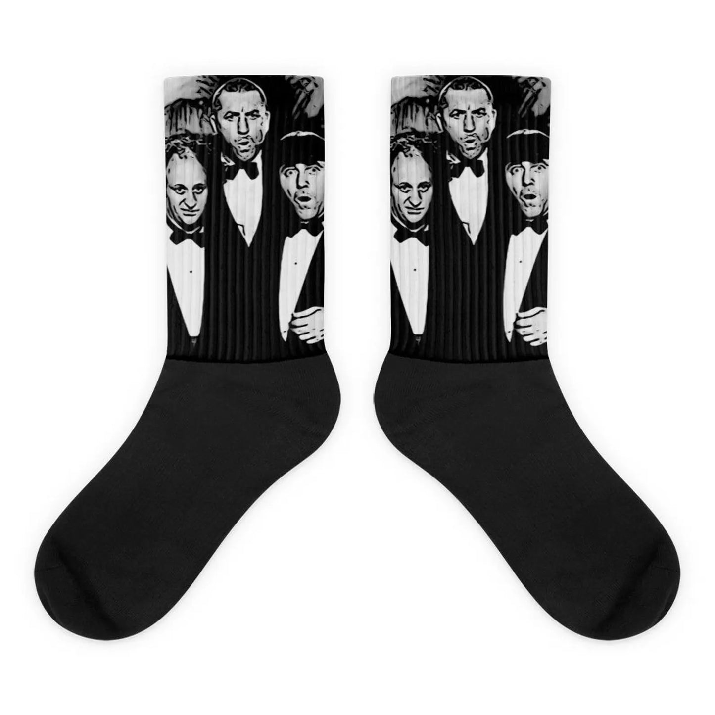 Three Stooges Curly Larry Moe Crew Socks (One Size)