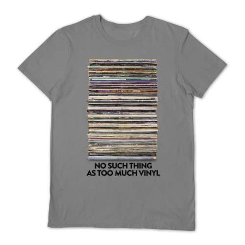 Too Much Vinyl Grey Small T Shirt