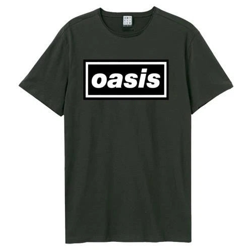 Oasis Logo Amplified Vintage Charcoal Xx Large T Shirt