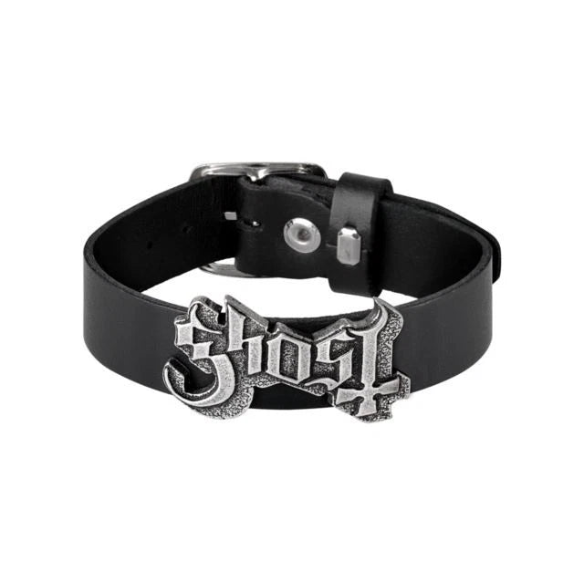Ghost Logo Adjustable Leather Wrist Strap