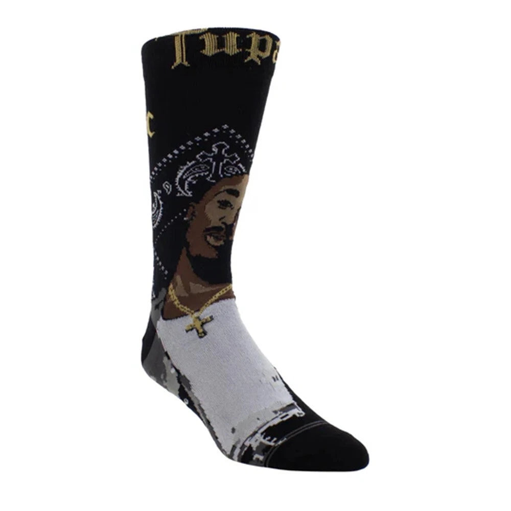 Tupac Black Bandana Crew Socks (One Size)