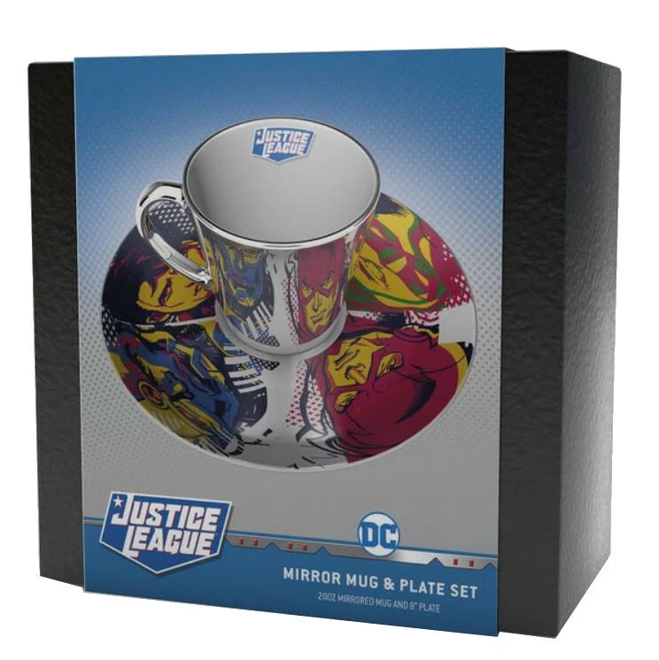 Justice League Mirror Mug And Plate