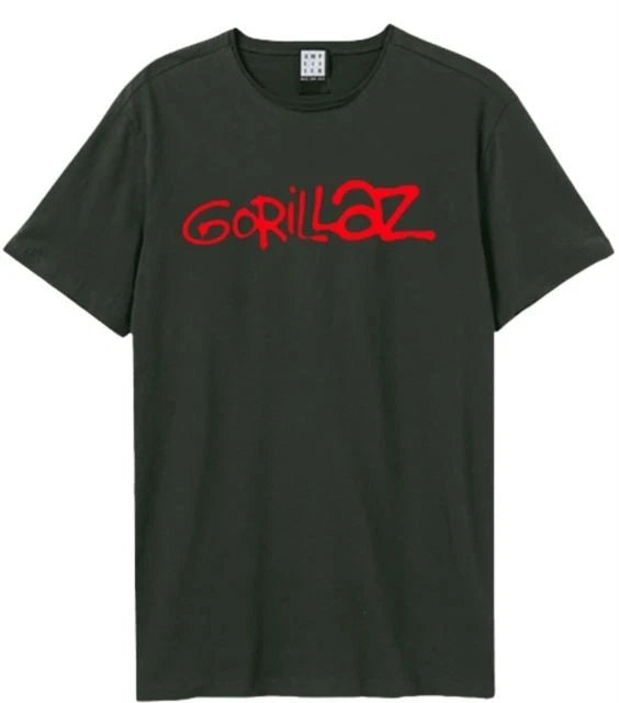 Gorillaz - Logo Amplified Vintage Charcoal X Large T Shirt