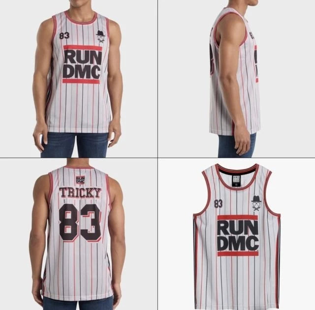 Run Dmc Tricky White Basketball Jersey Xxx Large