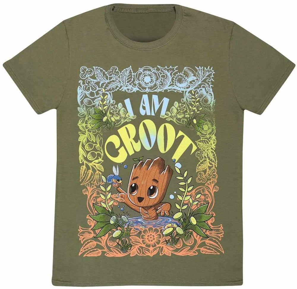 Marvel Studios I Am Groot - Seventies Style T Shirt (Medium)