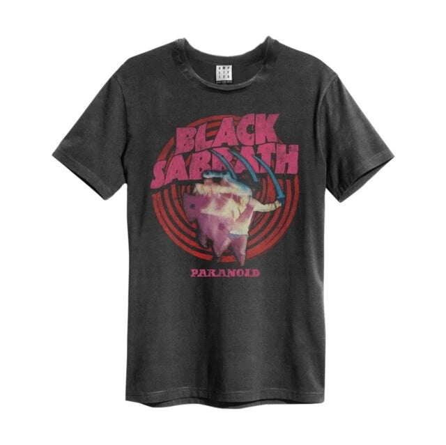 Black Sabbath Paranoid Amplified Medium Vintage Charcoal T Shirt