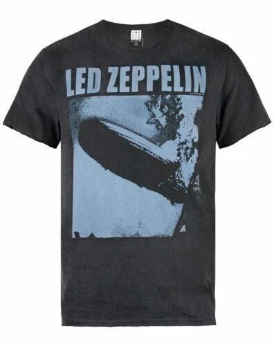 Led Zeppelin Blimp Square Amplified Small Vintage Charcoal T Shirt